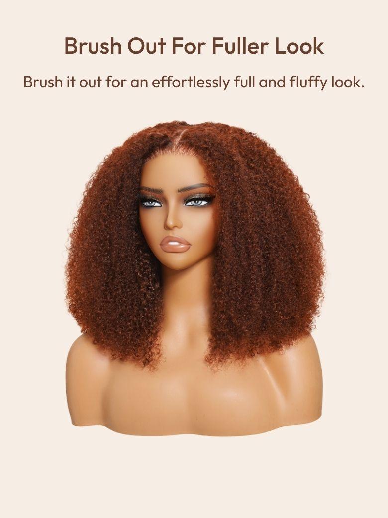 7x5 Bye-Bye Knots? Wig Glueless Lace Sunset Jerry Curly for Reddish Brown Drawstring Wig With Bleached Knots