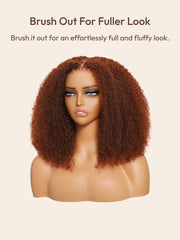 7x5 Bye-Bye Knots? Wig Glueless Lace Sunset Jerry Curly for Reddish Brown Drawstring Wig With Bleached Knots