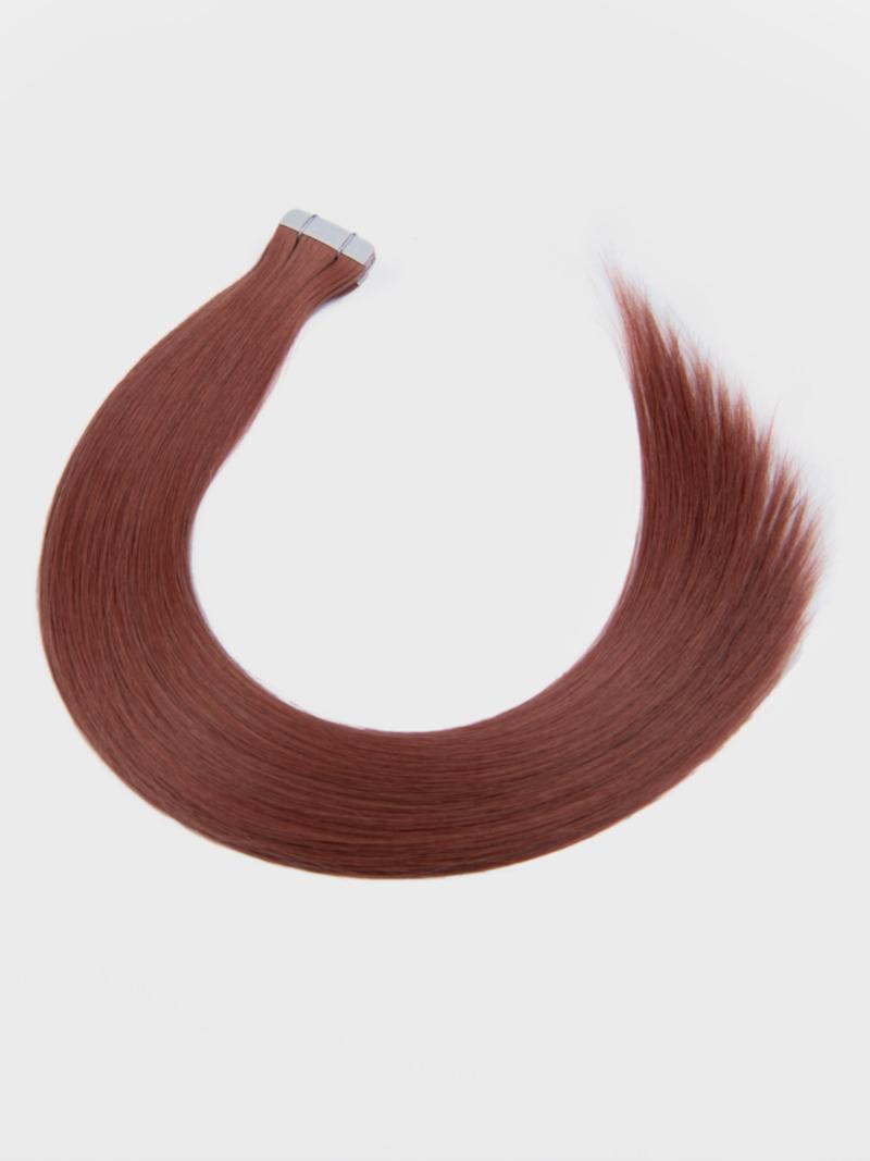 Vibrant Red Human Hair Tape In Extension