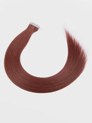 Vibrant Red Human Hair Tape In Extension