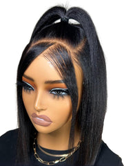 13x4 Lace Frontal Black Yaki Bob Pre-Everything Wig