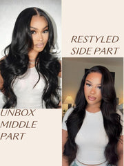 13x4 HD Real Scalp? Wig Pull And Go Drawstring Loose Wave with Face Framing Curtain Bangs