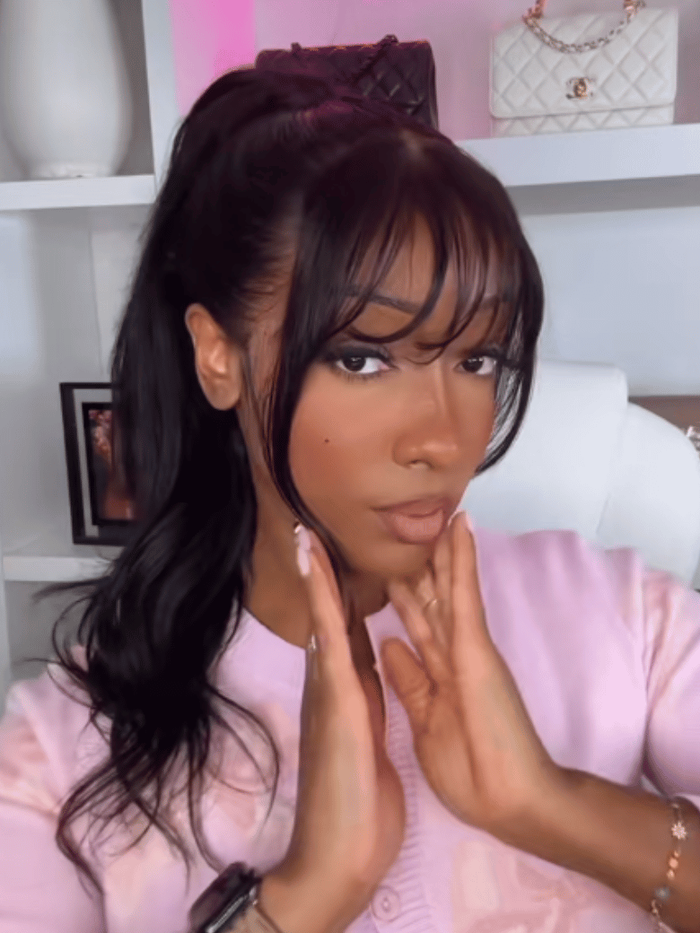 Petaluxe [Ins Only BOGO From 20''] 13x4 Pre Everything Lace Frontal Fluffy Layer Natural Loose Wave Wig With Air Bangs