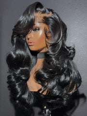 13x4 Pre-Everything? Wig With Loose Wave Face-Framing Layers And Side-Swept Bangs With Drawstring