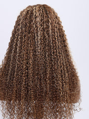 [From 20"] 6x4.5 Pre Cut Lace Wig Put On And Go Honey Blonde Kinky Curly Glueless Lace Wig 150% Density