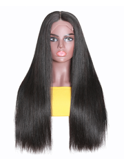 Middle Lace Part Silky Straight 150% High Density Virgin Hair Wig