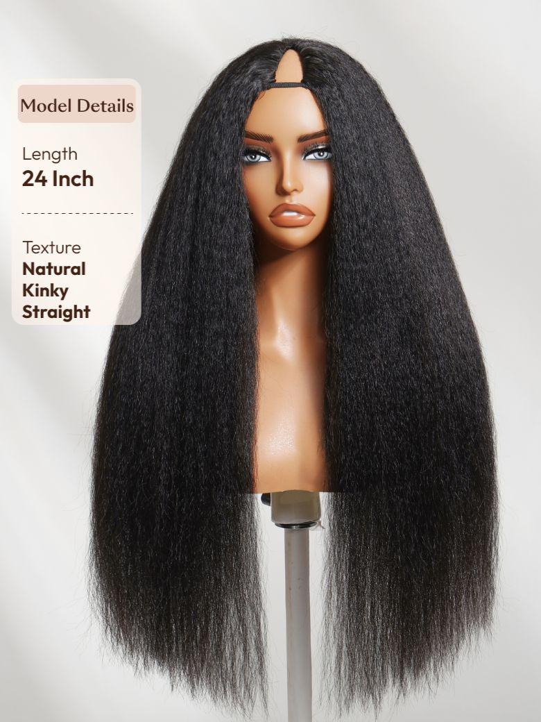 InvisiBlend? V part Glueless Kinky Straight Natural Black Wig