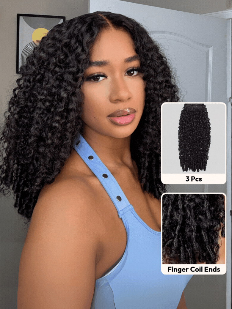 3 Pc/pack Burmese Curly Human Hair 3 Bundles With Twist Out Ends