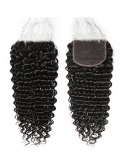 Invisible 5x5 HD Lace Closure Free Part Deep Wave Human Hair With Baby Hair