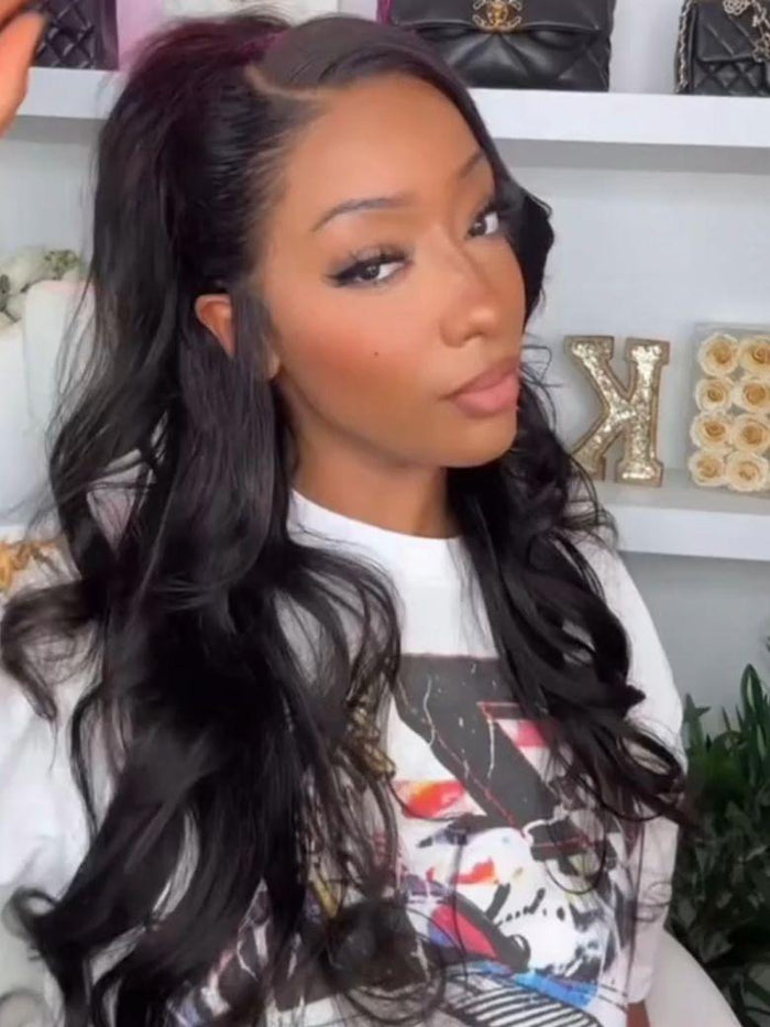 Petaluxe Loose Wave With Face-Framing Layers 13x4 Pre-Everything? Wig And Side-Swept Bangs With Drawstring