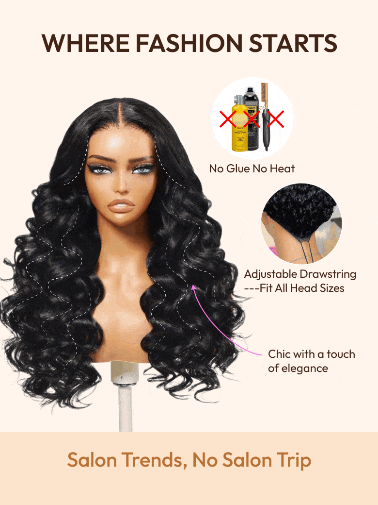 Bye-Bye Knots? 7x5 Lace Hollywood Curls Glueless Drawstring Wig for Beginners