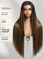 Bye Bye Knots? Wig 7x5 Glueless Lace Black Yaki Straight Wig With Elastic Drawstring 360 Cozy Hug