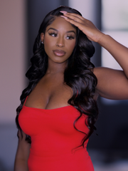 13x4 Deep Side Lace Frontal Body Wave Black Wig Versatile Parting