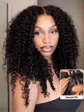 [24 Inch=$99] Petaluxe InvisiBlend? V Part Curly Texture Drawstring Human Hair Wig With Finger Coil Ends Limited Stocks
