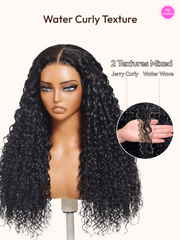 7x5 Bye-Bye Knots? & 13x4 Pre-Everything? Pull And Go Wig Glueless Wet & Wavy Water Wave With Invisi Drawstring With Free Baby Hair