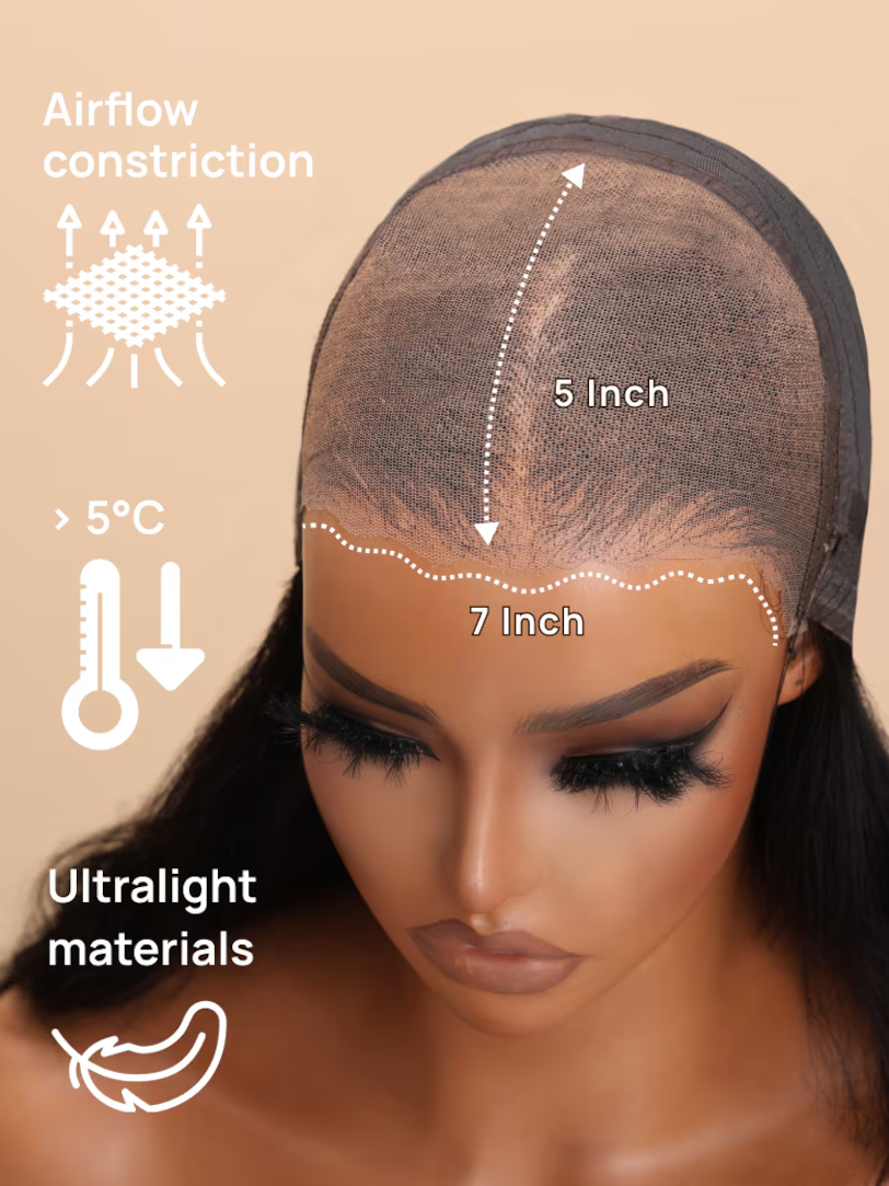 7x5 Bye-Bye Knots Lace Espresso Brown With Highlights Middle Part Blunt Bob Wig