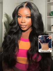 13x4 Pre-Everything? Transparent Lace Front 3D Body Wave Wig Real Ear To Ear With Invisi Drawstring Wig Lace Fit Better