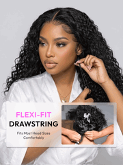 7x5 Bye-Bye Slip? Put On And Go Glueless Water Wave Drawstring Wig