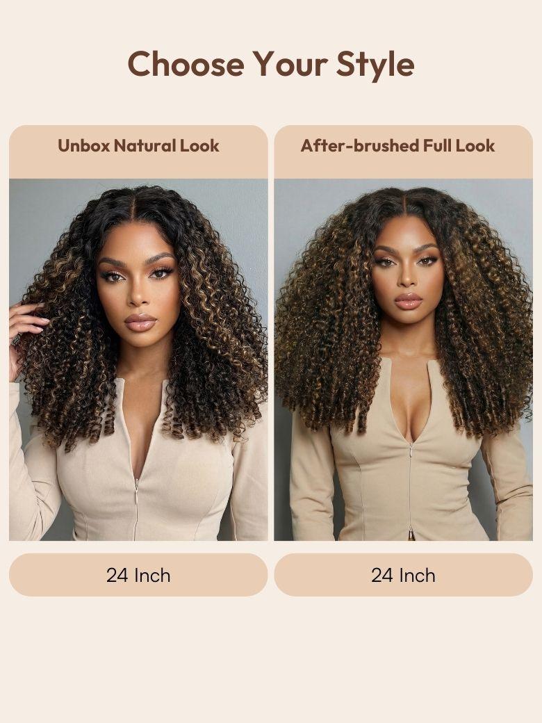 Bye-Bye Knots? 7x5 Lace Balayage Highlight Curly Wig with Defined Finger Coil Ends