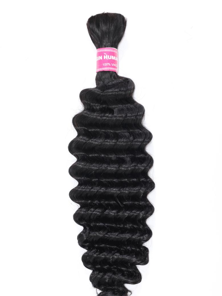 Bulk Human Hair for Braiding Deep Wave Virgin Human Hair