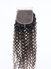 #FB30 Brown Balayage Jerry Curly 4x4 Free Part Lace Closure
