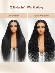 13x4 Pre-Everything? Lace Frontal Chestnut Brown Water Wave Glueless Drawstring Wig