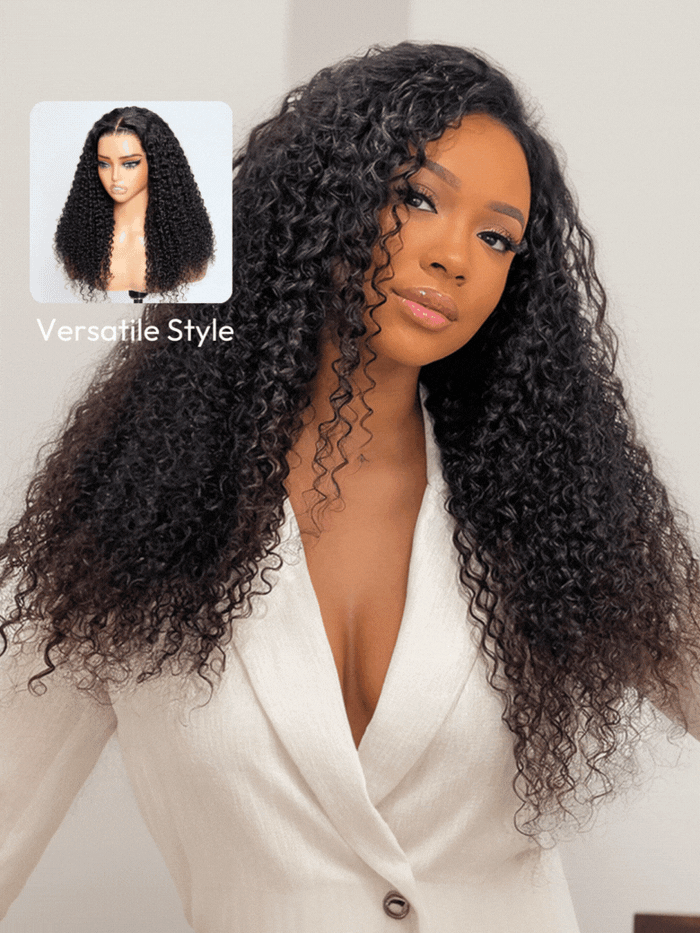 Petaluxe Jerry Curly 7x5 Bye-Bye Knots Wig Wig With Bleached Invisible Knots & Baby Hair