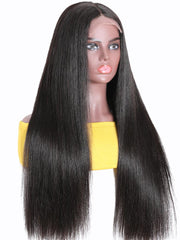Put On And Go Pre Cut Lace 6x4.5 / 5x5 Transparent Lace Straight Black Quick & Easy Glueless Air Wig