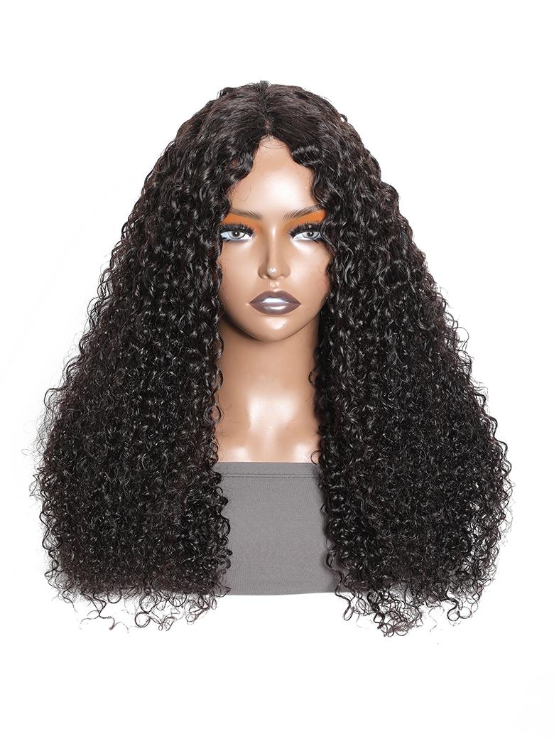 Hair Stylist Approved No Leave Out V Part Curly Wigs Real Virgin Human Hair Wig 150% Density Weekend Sale