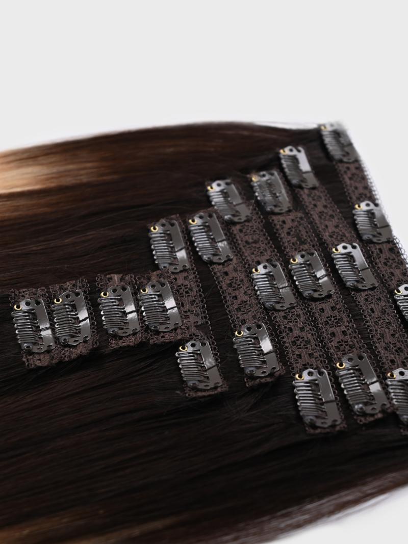Mochachino Brown & Dirty Blonde Human Hair Clip In Extension