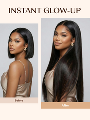 13x4 Pre Everything Glueless Lace Black Straight Bleached Knots Drawstring Wig No Baby Hair 150% Density