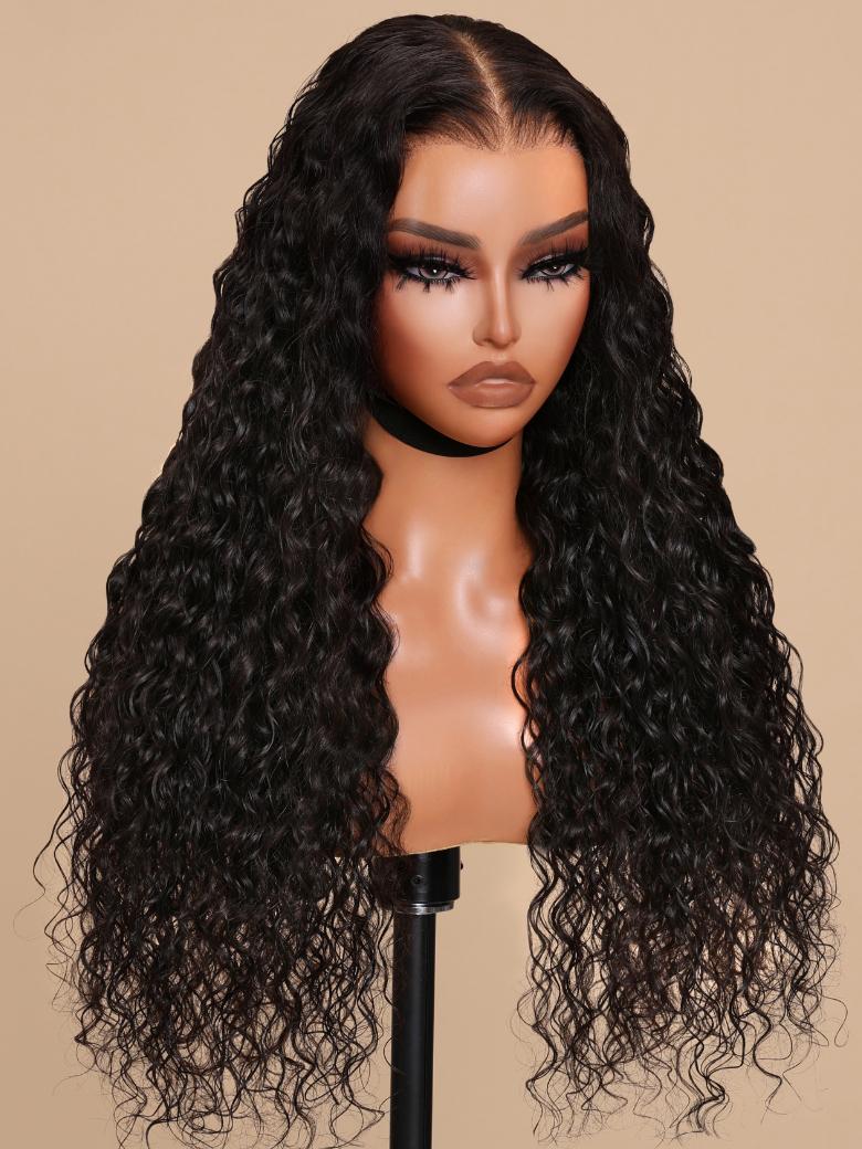 7x5 Bye-Bye Knots? Pre-Cut Lace Front Super Secure Water Wave Wig For Beginner Friendly With Free Baby Hair