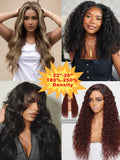 Petaluxe 22"-26" 13x4/ 7X5/4x4 Glueless Lace Butterscotch Blonde Highlight/ Black Loose Wave/Kinky Curly/Ombre Auburn Water Wave Wigs