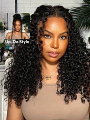 6x4.5 Pre-Cut/ Pre-Bleached Bye-Bye Knots Wig 180% Density Jerry Curly Wig With Bleached Invisible Knots
