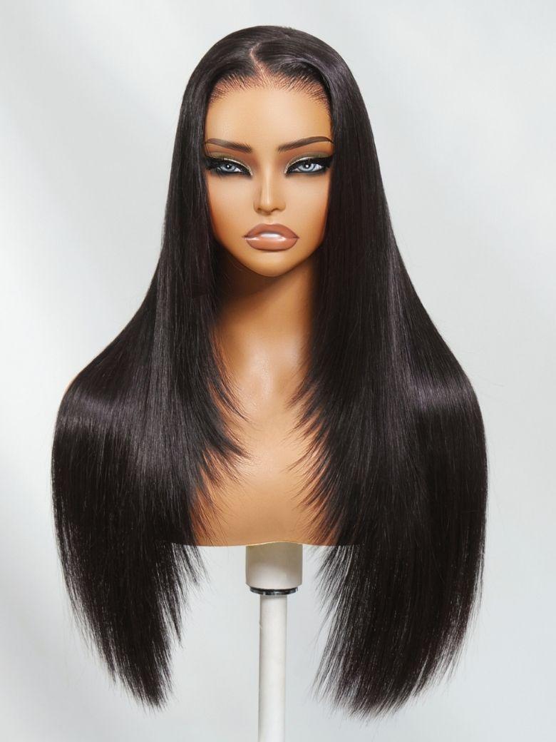 HD RealScalp? Wig 13x4 Invisible Lace Frontal Black Layered Straight Wig