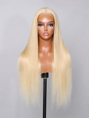 13x4 Lace Front Pre-plucked Golden Honey Blonde Straight Wig