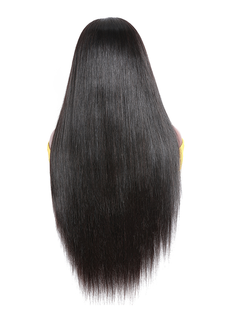 Straight Human Hair Wig Glueless Wig Virgin Hair Machine Made Headband Wig 150% Density
