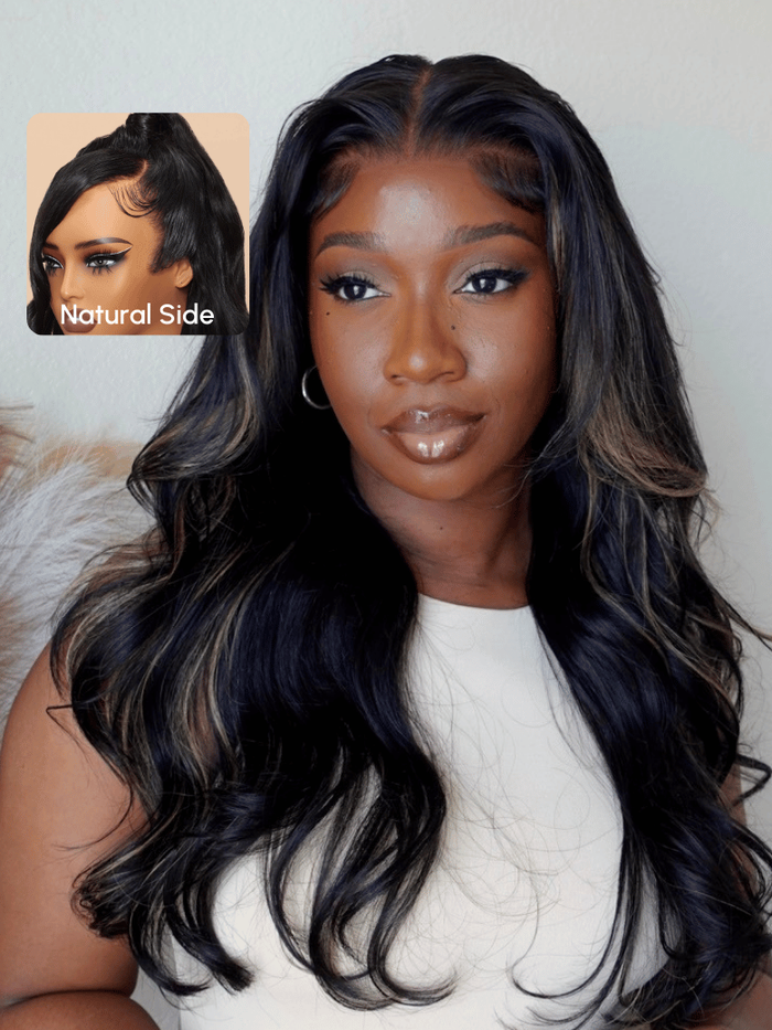 Petaluxe 13x4 Pre-Everything Wig 180% Density Lace Front Body Wave Wig With Blonde Highlights