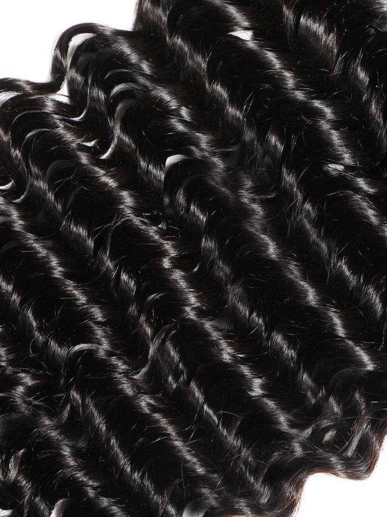 Undetectable HD Lace 5x5 Closure with 3 Deep Wave Bundles