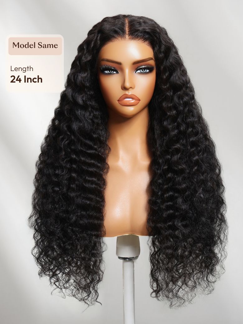 13x4 Pre-Everything? Lace Frontal Chestnut Brown Water Wave Glueless Drawstring Wig