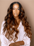 Petaluxe Balayage Ombre Highlight Body Wave 4x4 Free Part Lace Closure 1 Piece