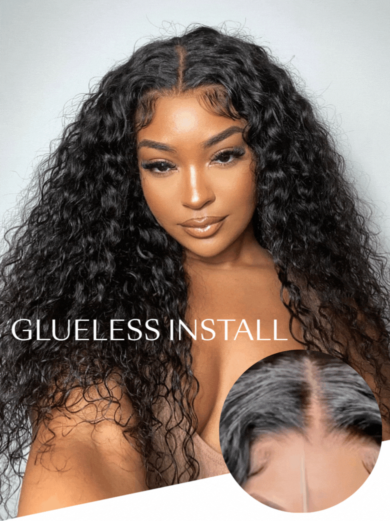 7x5 Bye-Bye Knots? Wig Quick Glueless & HD Lace Wet & Wavy Water Wave Invisible Knots With Invisi Drawstring With Baby Hair