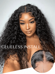 7x5 Bye-Bye Knots? Wig Quick Glueless & HD Lace Wet & Wavy Water Wave Invisible Knots With Invisi Drawstring With Baby Hair
