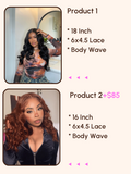 [2 Wigs=$224] Petaluxe Glueless 6x4.5 Pre-Cut Lace Body Wave Put On and Go Pre-bleached Wig