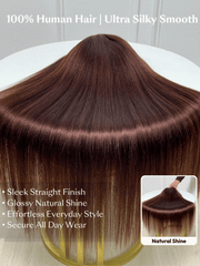 7x5 Bye Bye Slip? Lace Auburn/Red Brown Yaki Straight Wig with Invisi Drawstring