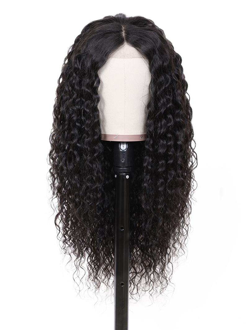 Hair Latest Fabulous Charming Middle Part Water Wave Lace Front Wigs 100% Human Hair