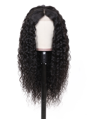 Hair Latest Fabulous Charming Middle Part Water Wave Lace Front Wigs 100% Human Hair