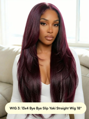 Black Yaki Straight | Jerry Curly 7x5 Glueless Bye Bye Knots Wig