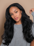 Petaluxe Hair 5x5 HD Lace Closure With 4 Bundles Body Wave Human Hair Weaves Transparent Lace Natural