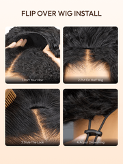Blend & Secure Half Wig Kinky Curly Glueless Wig for Beginners